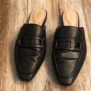Rockport Black Leather Slip-On Mules